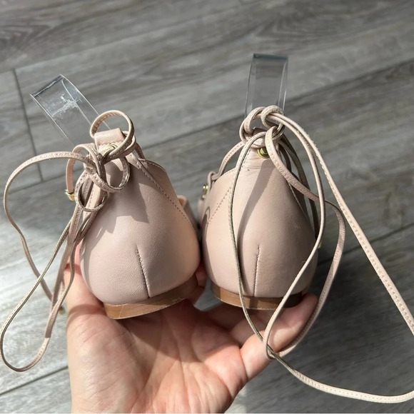 Halogen Ballet Flats Lace Up Ankle Ties Blush  Leather Boho - Picture 6 of 16